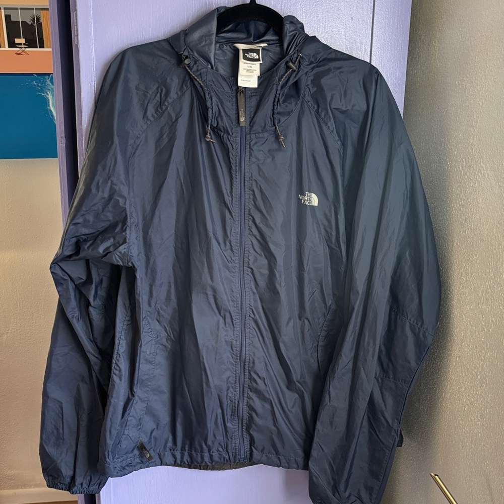 The North Face Dark Blue Fall Windbreaker Raincoat Coat Navy Jacket Hooded Hike